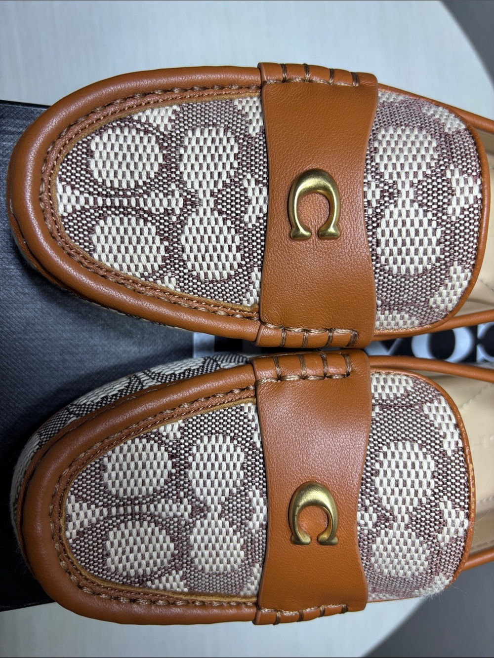 COACH Sculpted C Driver Loafers Signature Jacquard Cocoa Amber NIB
Size 6.5 - Picture 4 of 9